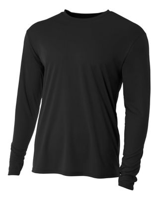 A4 Men's Cooling Performance Long Sleeve Crew Neck Shirt, 2XL,Lime