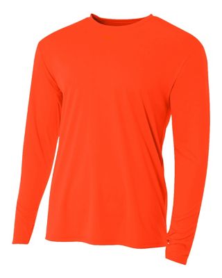 A4 Men's Cooling Performance Long Sleeve Crew Neck Shirt, M,Safety