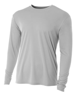 ウェア TSC Cool Long Tee (gray) XL A4 Men's Cooling Performance Long Sleeve Crew Neck Shirt, 3XL