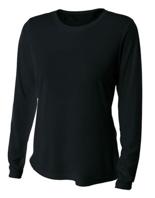 A4 Women's Cooling Performance Long Sleeve Crew Neck Shirt