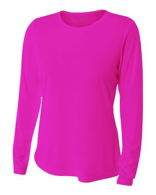 FACT GIRL Longsleeve Tee　XL A4 Women's Cooling Performance Long Sleeve Crew Neck Shirt, S