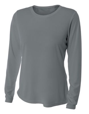 A4 Women's Cooling Performance Long Sleeve Crew Neck Shirt