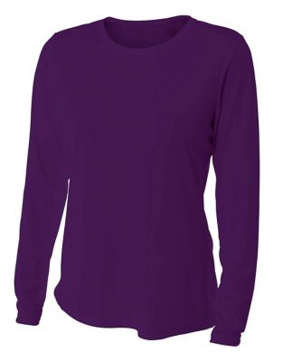 A4 Women's Cooling Performance Long Sleeve Crew Neck Shirt