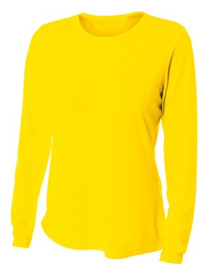 A4 Women's Cooling Performance Long Sleeve Crew Neck Shirt