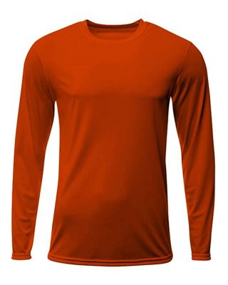 A4 Men's SPRINT Moisture-Wicking Performance Crew Neck Long-Sleeve T-Shirt