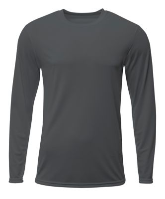 A4 A4 Men's SPRINT Moisture-Wicking Performance Crew Neck Long-Sleeve T-Shirt