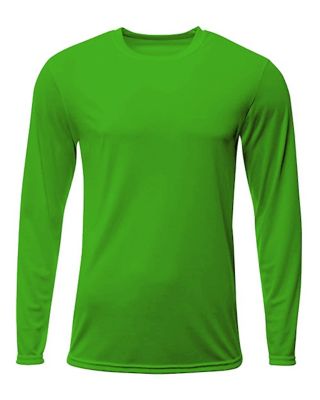 A4 A4 Men's SPRINT Moisture-Wicking Performance Crew Neck Long-Sleeve T-Shirt