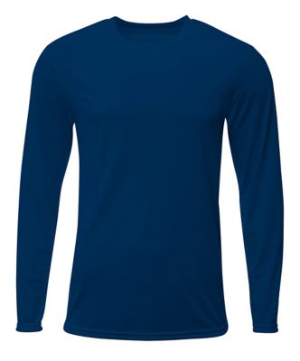 A4 A4 Men's SPRINT Moisture-Wicking Performance Crew Neck Long-Sleeve T-Shirt