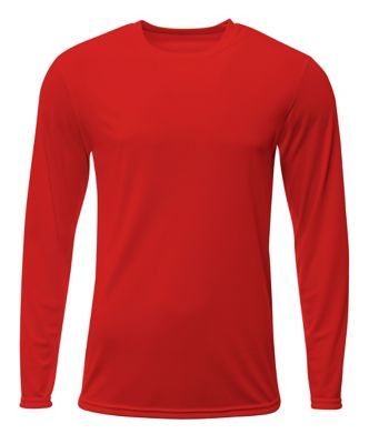 A4 Men's Moisture-Wicking Technology SPRINT Performance Crew Neck Long-Sleeve T-Shirt