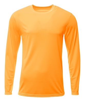 A4 A4 Men's SPRINT Moisture-Wicking Performance Crew Neck Long-Sleeve T ...
