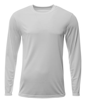 A4 A4 Men's SPRINT Moisture-Wicking Performance Crew Neck Long-Sleeve T-Shirt