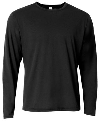 A4 Men's Softek Moisture-Wicking Crew Neck Long-Sleeve T-Shirt