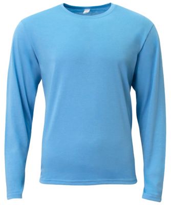 A4 Men's Moisture-Wicking Technology SOFTEK Crew Neck Long-Sleeve T-Shirt