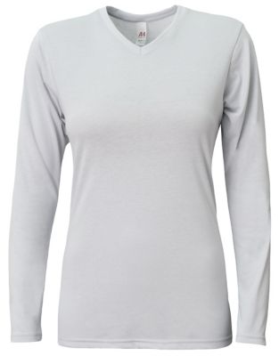 A4 Women's SOFTEK Long Sleeve V-Neck Shirt