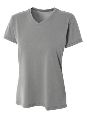 A4 Women's TOPFLIGHT Heather Shirt Sleeve V- Neck Shirt