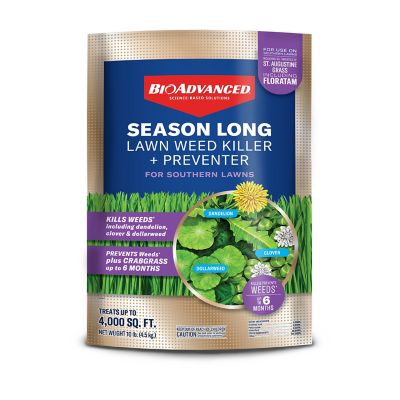 BioAdvanced Season Long Lawn Weed Killer & Preventer for Southern Lawns, Granules, 4,000 Sq Ft, 10 lbs.