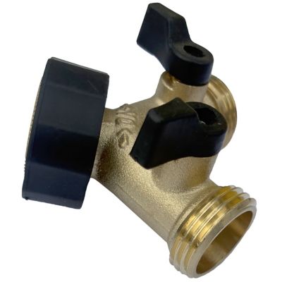 Image showing  2-Way Y-Valve Shut-Off 3/4 in. Brass Hose Connector