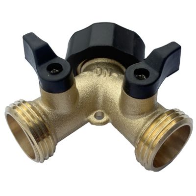 Image showing  2-Way Y-Valve Shut-Off 3/4 in. Brass Hose Connector