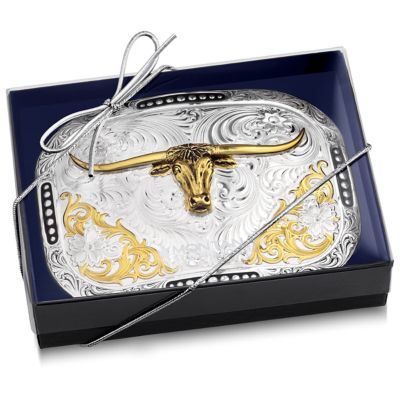 Image showing  Class Act Two Tone Belt Buckle with Longhorn, 53510-767H