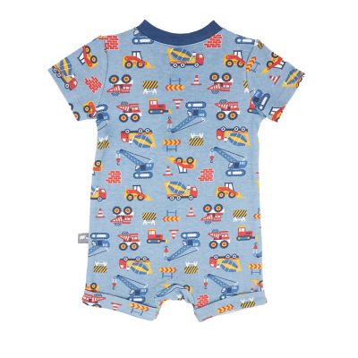 Image showing  Infant Boy's Short-Sleeve Romper with Trucks Graphic