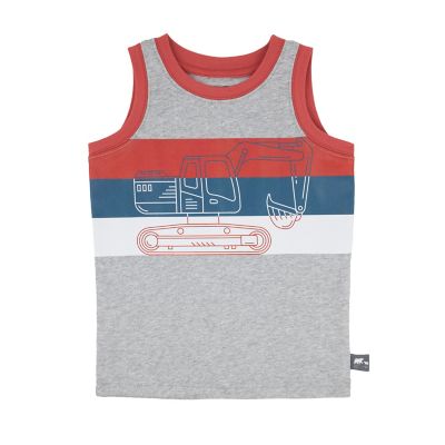 Rugged Bear Toddler Boy's Sleeveless T-Shirt with Truck Graphic