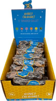Honey I'm Home Natural Honey Coated Water Buffalo Braided Gullet Bulk Dog Treat
