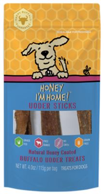 Honey I'm Home Natural Honey Coated Water Buffalo Udder Sticks Dog Treat
