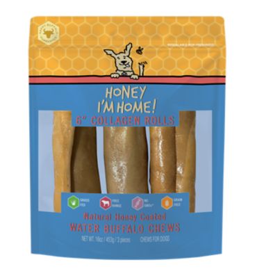 Honey I'm Home Natural Honey Coated Water 6 in. Collagen Rolls Dog Treat