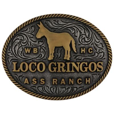 Montana Silversmiths Loco Gringos Whiskey Bent Buckle, A1030WR