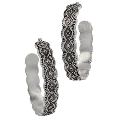 Montana Silversmiths Simple Style Stamped Hoop Earrings, AER6077