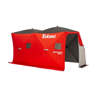 Eskimo QuickFish 6HD, Pop-Up Portable Shelter, No-Trip Door, Red/Black, Six Person, 46076