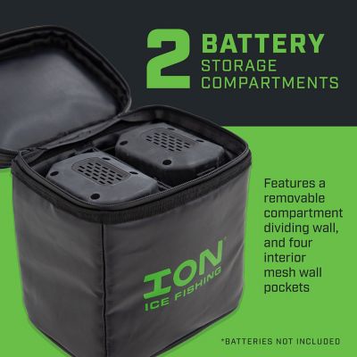 Image showing  Battery Bag, Storage, Lithium-Ion Batteries, Two Pockets, Waterproof, Black, 46079