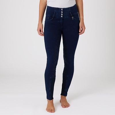 Image showing  Kacy Womens Denim Look Winter Full Seat Breeches