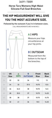 Image showing 6 th Horze Tara Womens High Waist Silicone Full Seat Breeches