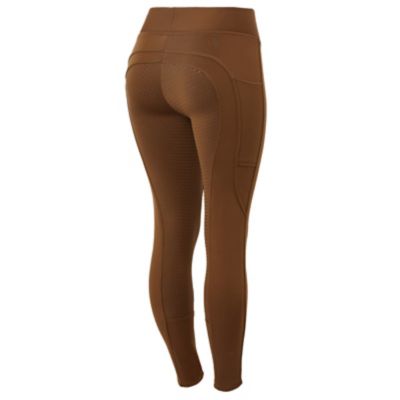 Horze Active Womens Winter Silicone Full Seat Tights with Phone Pockets