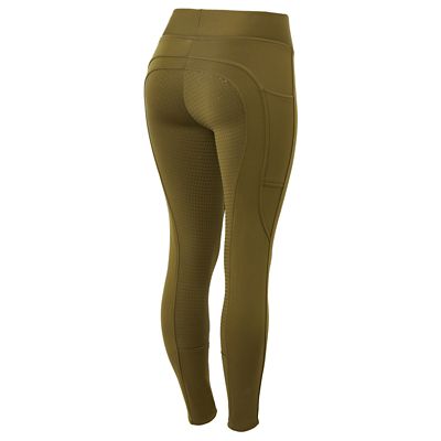 Horze Active Womens Winter Silicone Full Seat Tights with Phone Pockets