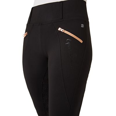 Image showing  Rosie Womens Full Seat Tights with Rose Gold Zippers