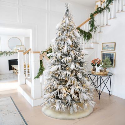 Image showing 7.5 ft. Pre-Lit Flocked Slender Artificial Christmas Tree