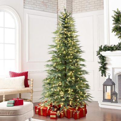 Image showing  7 ft. Pre-Lit Green Cypress Artificial Christmas Tree