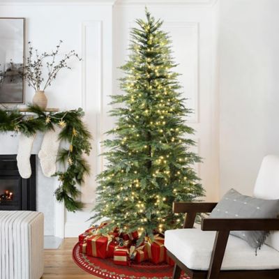 Image showing  7 ft. Pre-Lit Green Cypress Artificial Christmas Tree