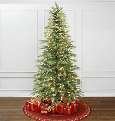 Image showing  7 ft. Pre-Lit Green Cypress Artificial Christmas Tree