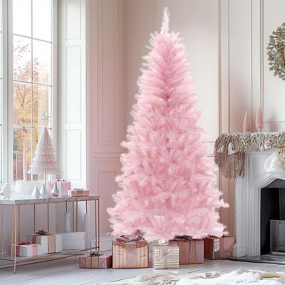 Image showing 6.5 ft. Pre-Lit Pink Full Artificial Christmas Tree