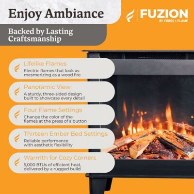 Image showing  21 in. 5,000 BTU Electric Stove with Heater, 500 sq. ft.