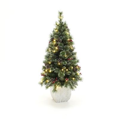 LuxenHome4 ft. Pre-Lit Artificial Pine Tree Potted