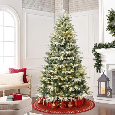 Image showing 7 ft. Pre-Lit Flocked Fraser Fir Full Artificial Christmas Tree