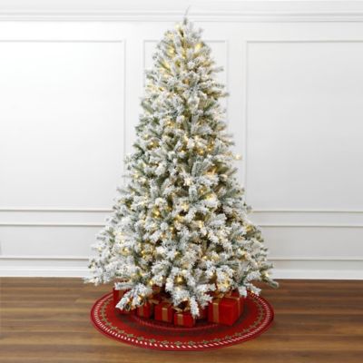Image showing  7.5 ft. Pre-Lit Snow Flocked Full Fir Artificial Christmas Tree