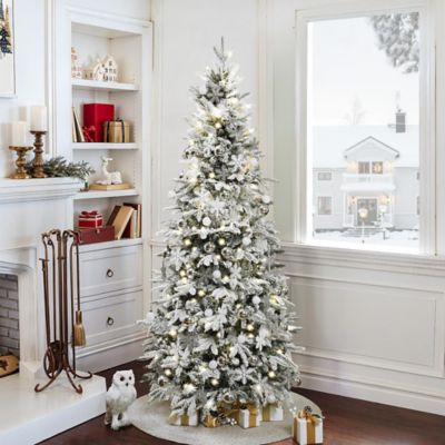 Image showing 6 ft. Pre-Lit Snow Flocked Pop-Up Artificial Christmas Tree