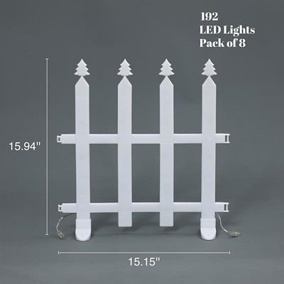Image showing 8 pc. Light Show Fence Design Outdoor Holiday Decoration