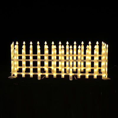 Image showing 6 th LuxenHome 8 pc. Light Show Fence Design Outdoor Holiday Decoration