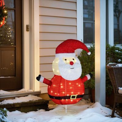 LuxenHomeSanta Claus Lighted Globe 29.9 in. Tall Indoor and Outdoor Holiday Decoration